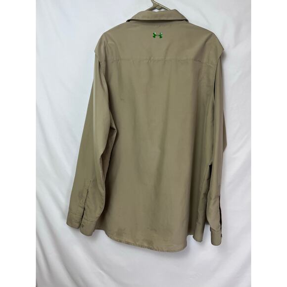 Under Armour Men's 2XL Tan Long Sleeve Vented  Fishing Shirt - Picture 2 of 12